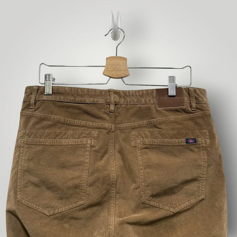 Faherty Brand Mens Brown‎ Organic Cotton Stretch Corduroy 5-Pocket Pants Size 32